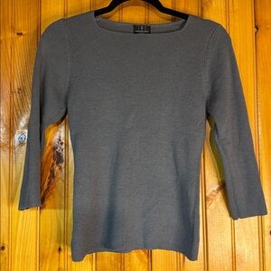 INC International Concepts Gray 100% merino extra fine wool Knit Top